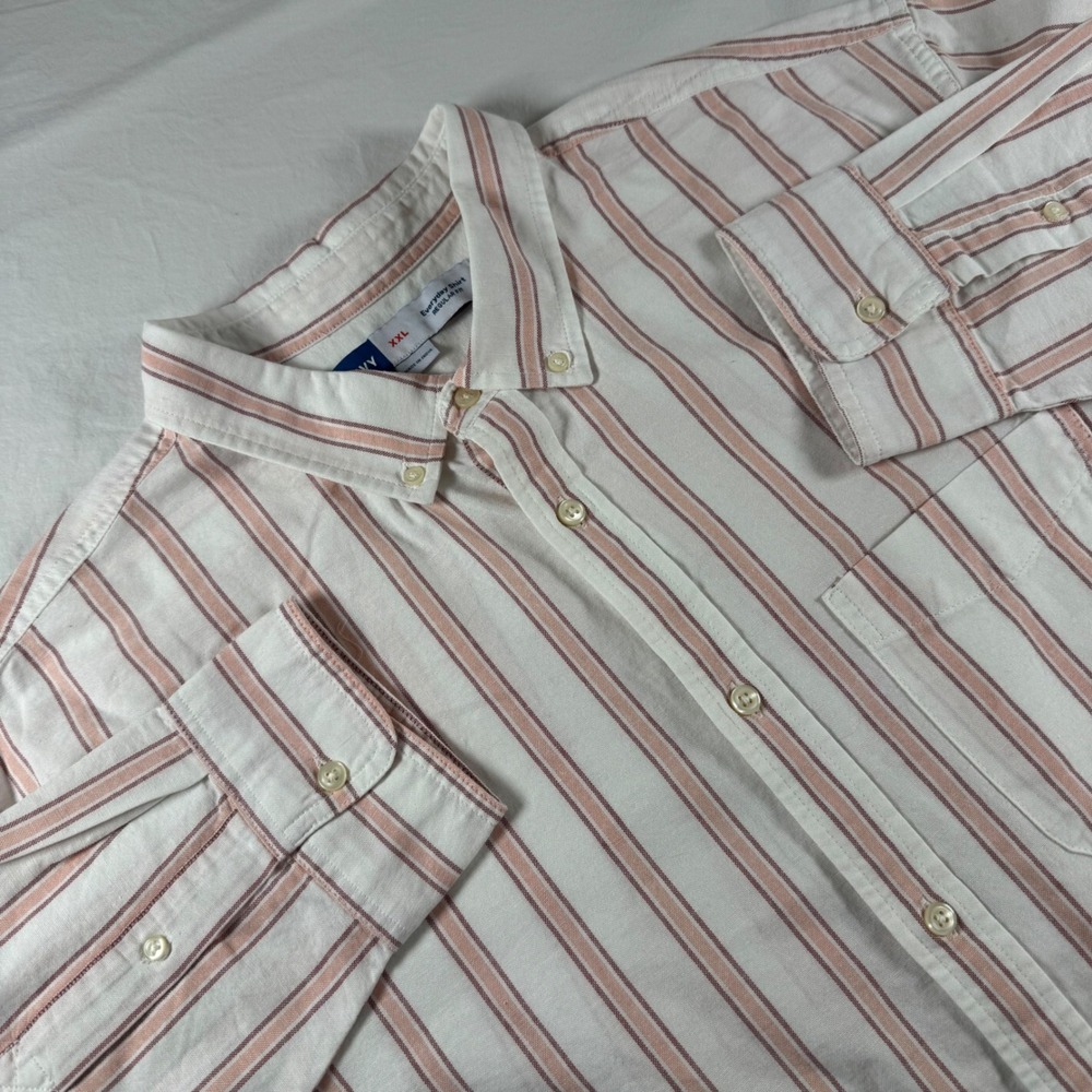NWT Old Navy Men's Size XXL Calla Dusty Coral Striped Button Down Shirt